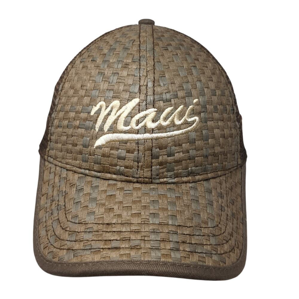 Maui Strapback Trucker Hat Brown One Size Mesh Back Adjustable Dpc